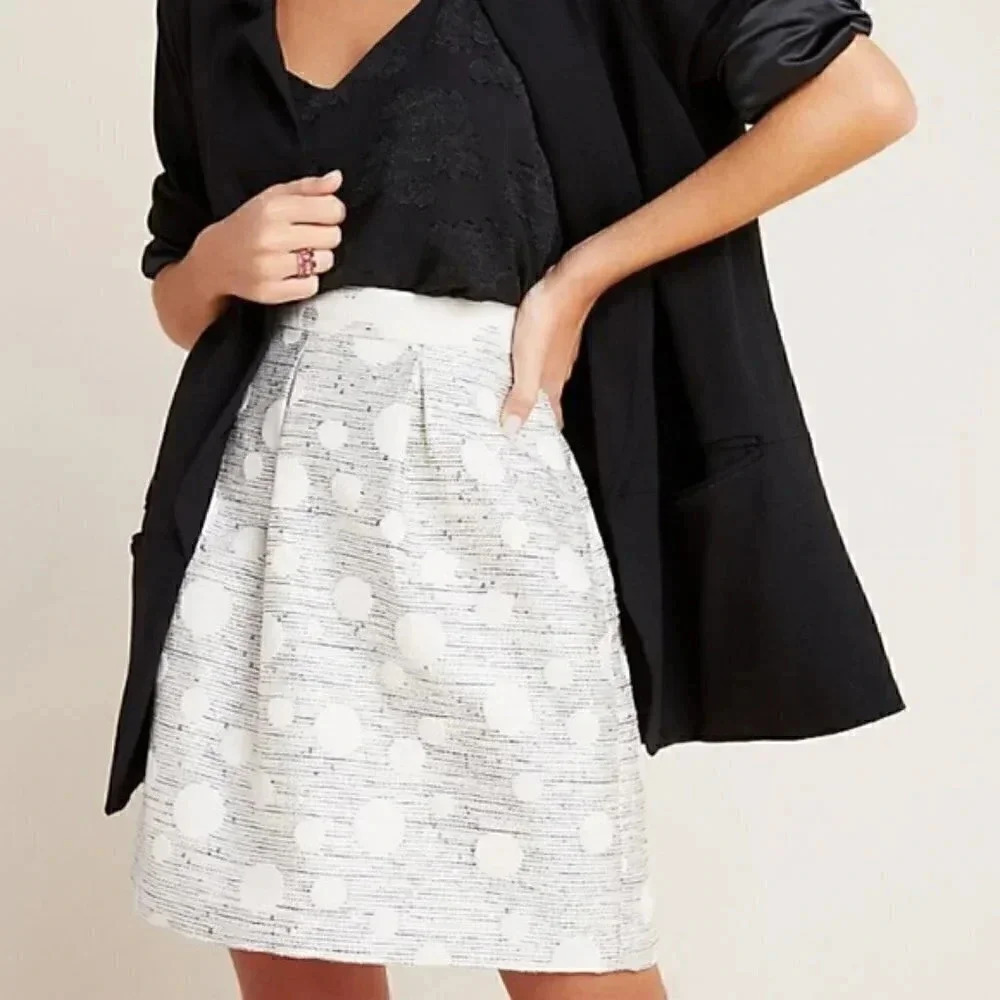 Anthropologie Maeve Anya Dotted Jacquard Skirt